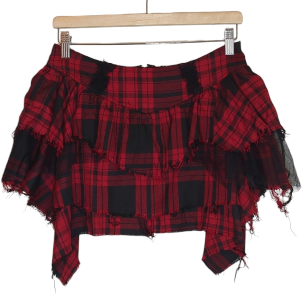 Hot Topic Red and Black Plaid Corset Dress - Picture 3 of 12